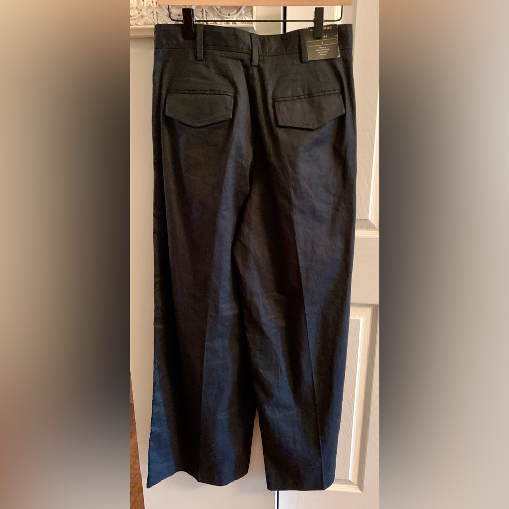 Banana Republic Black Linen Blend Wide Leg Trouser  NWT - 6 - Picture 6 of 10